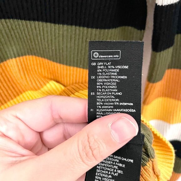 Stockholm Atelier & Other Stories Fall Striped Balloon Sleeve Sweater Size XS - Picture 4 of 5